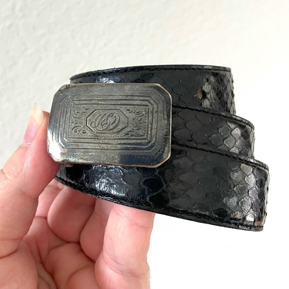 Vintage Pierre Cardin French Sterling Silver & Snake Belt - Picture 3 of 9